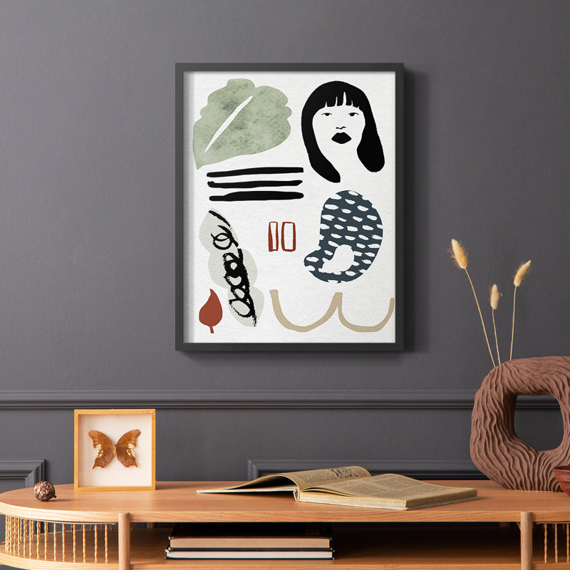 Collection encadrée Mindfulness II, impression sur bois massif, Noir, H 28 po x l 22 po