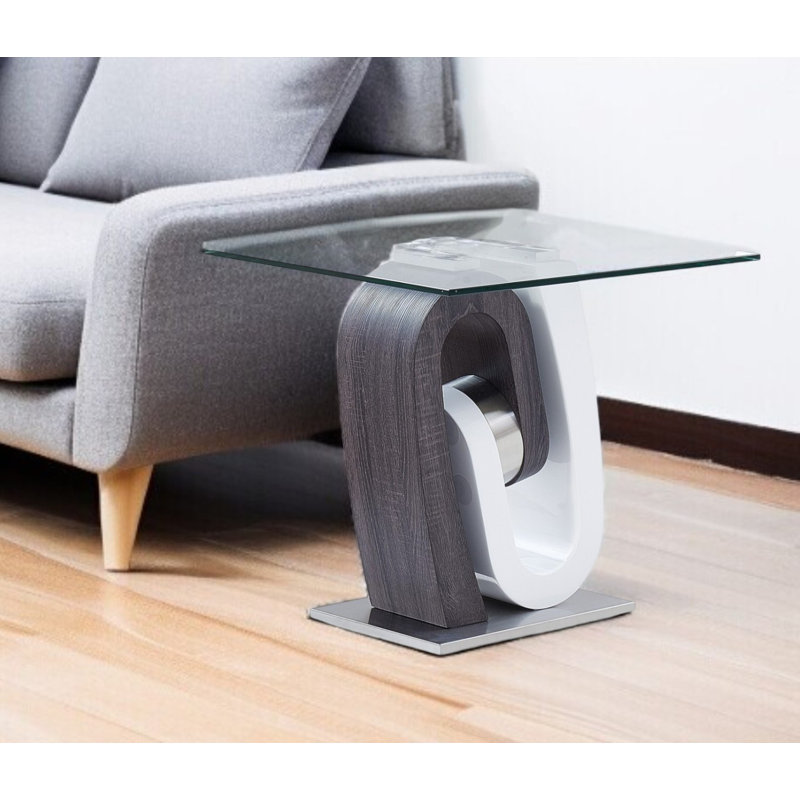  Table de bout à piédestal 23 po Contemporary