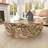 Driftwood Handmade Stacked Collage Living Room Coffee Table with Tempered Glass Top