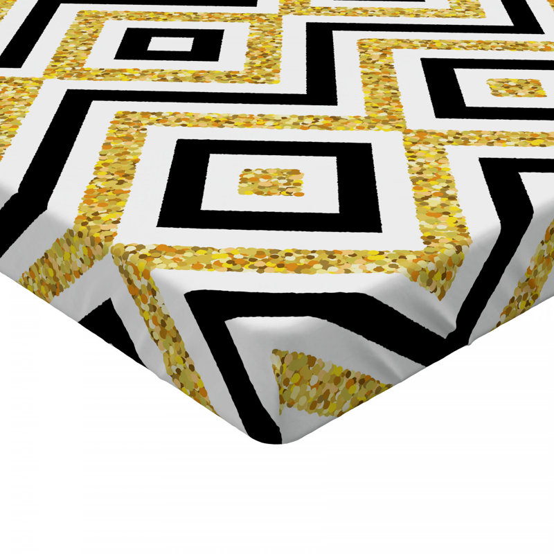 Microfiber Geometric Fitted Sheet, Full Fitted Sheet