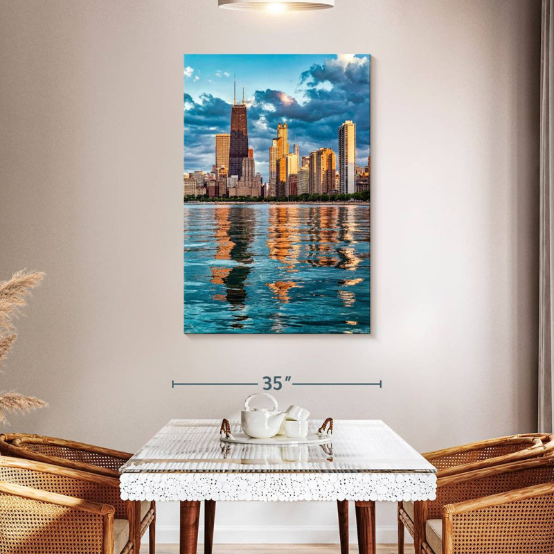 Horizon de la baie de Chicago, H 48 po x l 32 po