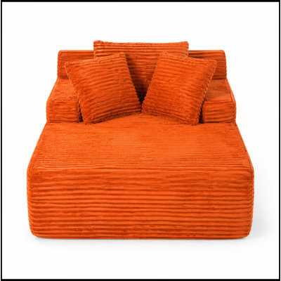 66-inch Indoor Oversized Cushion Boneless Sofa Bed with Pillow No Assembly Required