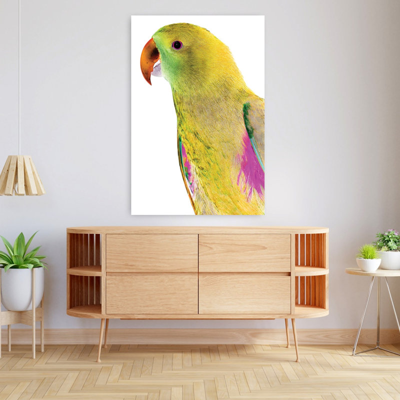 Art contemporain, oiseau abstrait, art tropical, H 48 po x l 32 po