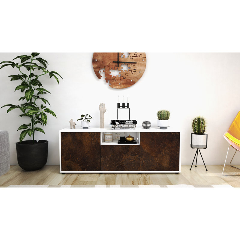 Wygant TV Stand, Rust / Matte White