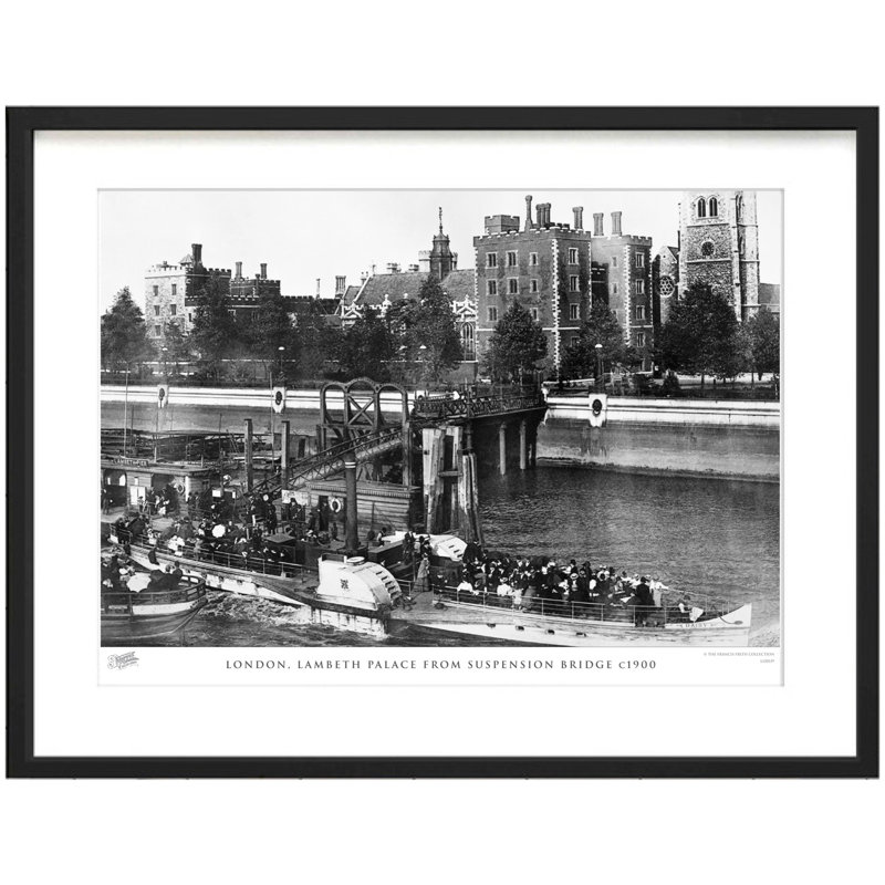 London, Lambeth Palace From Suspension Bridge C1900 by Francis Frith - Single Picture Frame Print, 40cm H x 50cm W x 2.3cm D