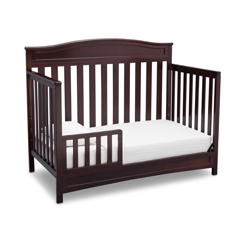 Emery Dark Chocolate 4-in-1 Convertible Crib with Curved Headboard