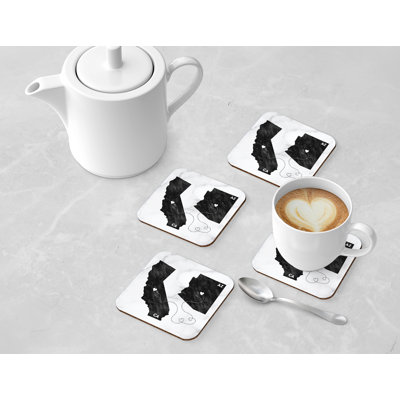 Cork Square 4 Piece Coaster Set