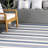 Soraya Power Loom Striped Blue Indoor/Outdoor Patio Rug-1381392699