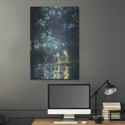 Red Barrel Studio 'Fishing With Dad' by r3darch0n Metal Wall Art, 24" x 36"