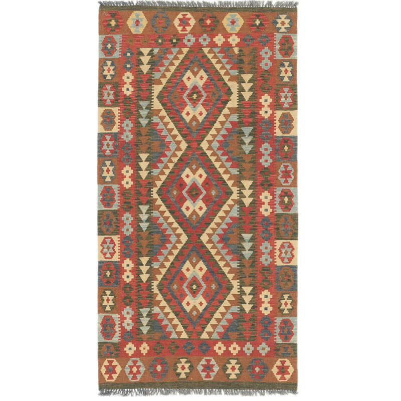 Tapis de zone en laine noué la 3 pi 4 po x 6 pi 4 po one-of-kind-the main Lorain