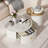 Round Coffee Table Set Of 2 – 360° Rotatable Flower-Shaped Top With 2 Drawers – Glass Accent End Table