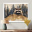 Mignon raton laveur dans la forêt hivernale II - Raton laveur, art mural-2002569801-2002569841
