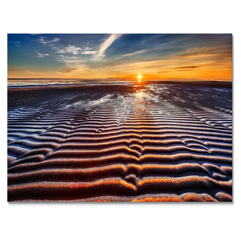 «Sunset Beach Dramatic Sky III», reproduction d'art sur toile nautique et côtière, H 8 po x l 12 po x P 1,5 po, Toile tendue