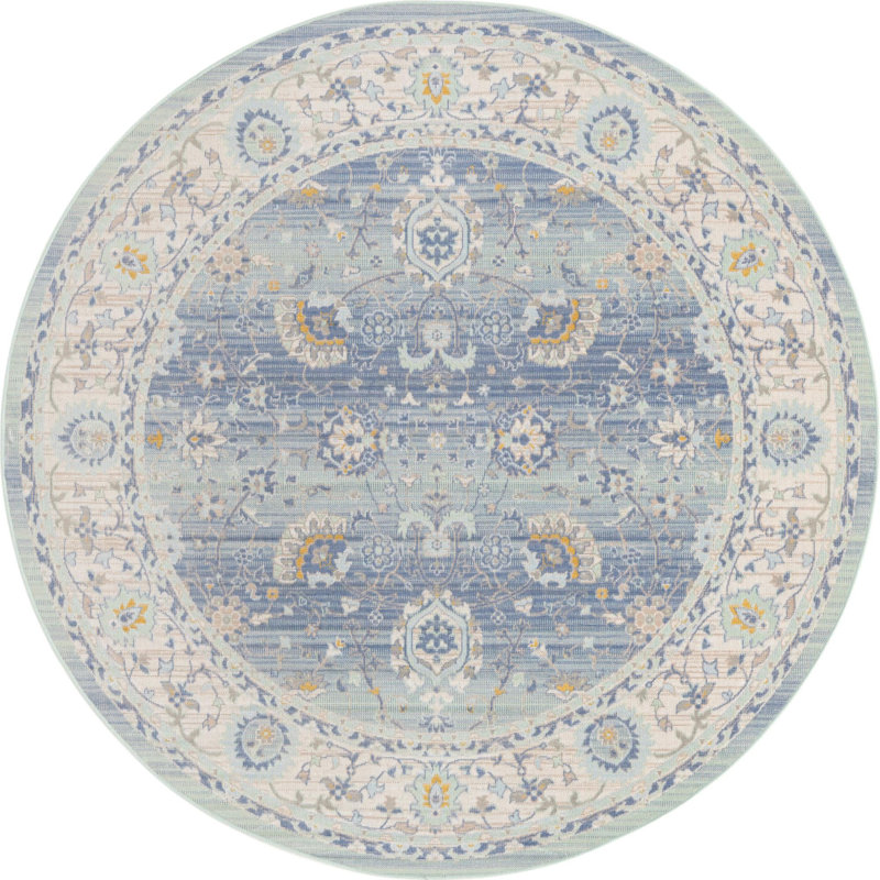 Hillen Oriental Indoor Rug, Round 7'1"