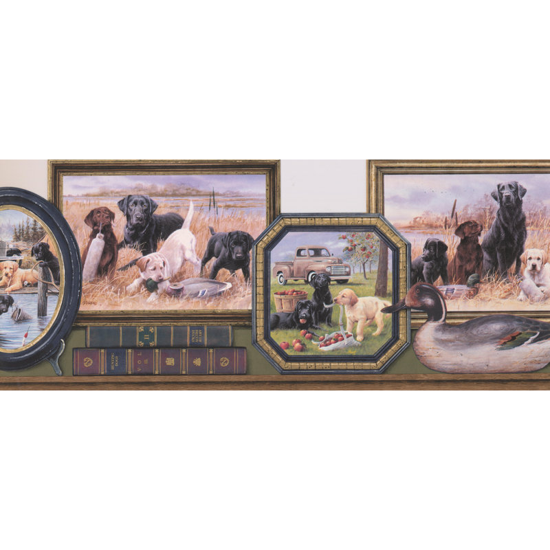 Bordure de papier peint rétro Elzira