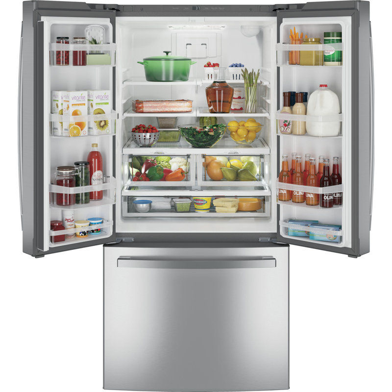 GE 33" French-door Refrigerator, 24.8 Cu.ft, Stainless Steel 