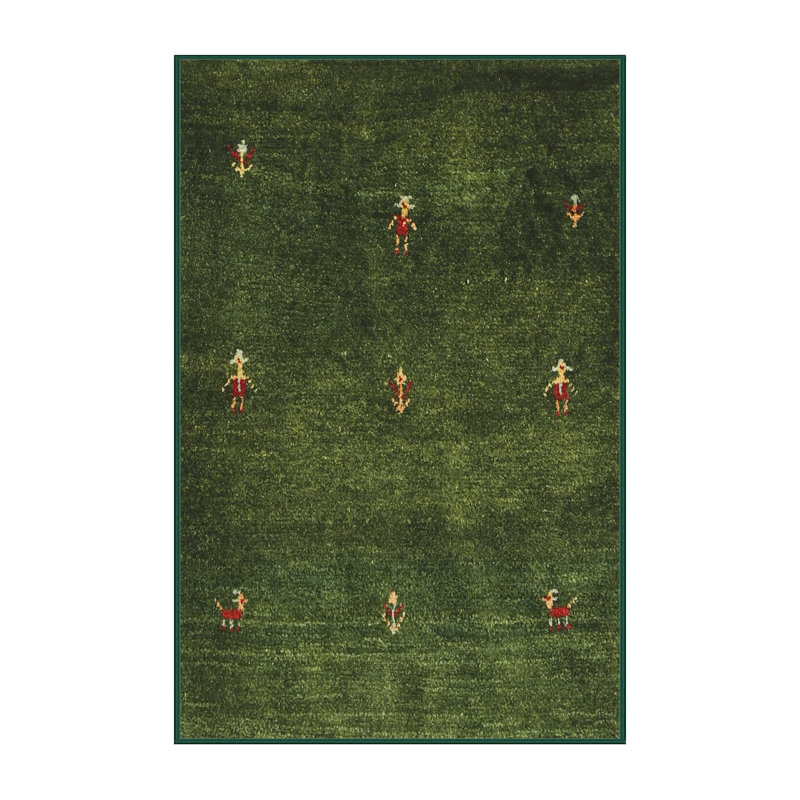 Tapis vert contemporain Naema, Rectangle 3 pi x 5 pi