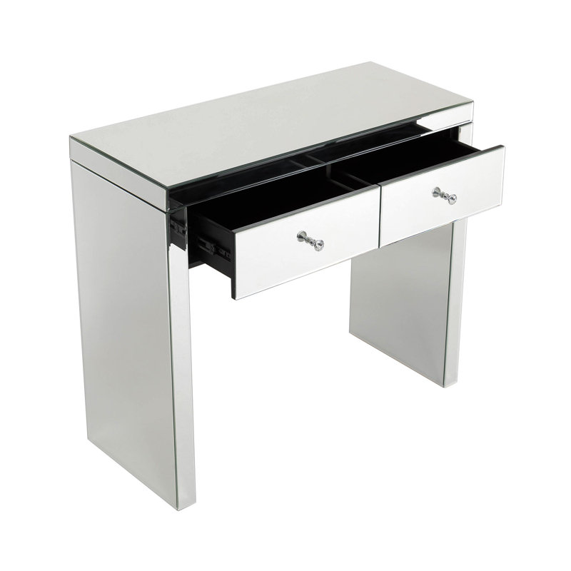 Damion 3 Piece Console Table and Stool Set, Silver