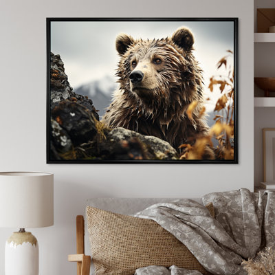 Ours, photographie de paysage monochrome - animaux, impressions sur toile