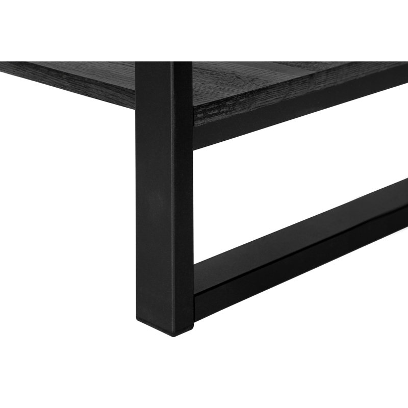 Table d'appoint pour le hall d'entrée en noir - Style contemporain avec pieds en métal, tablette fixe, console de salon et de chambre à coucher de style moderne, tablette de table épaisse,