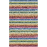 Surrey Stripe Hand-Tufted Plush Wool Rug High-Low Rainbow Multicolor