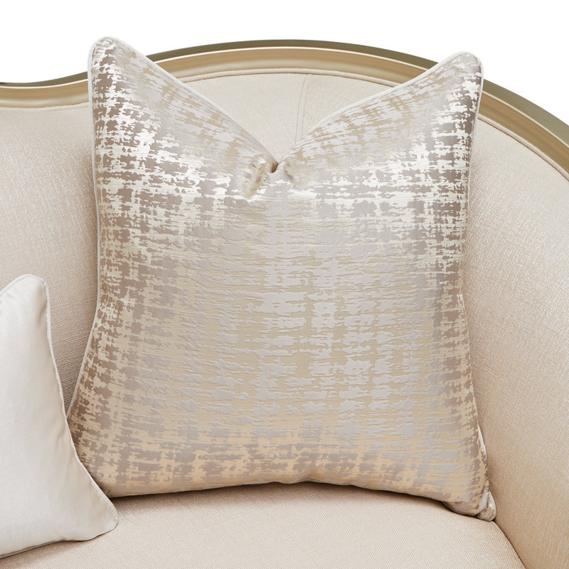 Villa Cherie 71'' Round Arm Loveseat, Pearl 100% Polyester