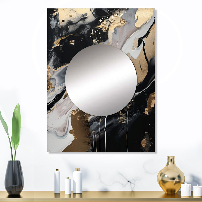 Asael dos et marbre doré Medley III - miroir mural décoratif en marbre, 32 po x 24 po