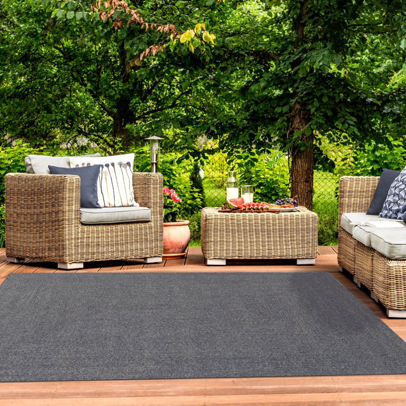 Tapis intérieur / extérieur réversible à motif tressé Neufeld, Rectangle 8 pi x 10 pi