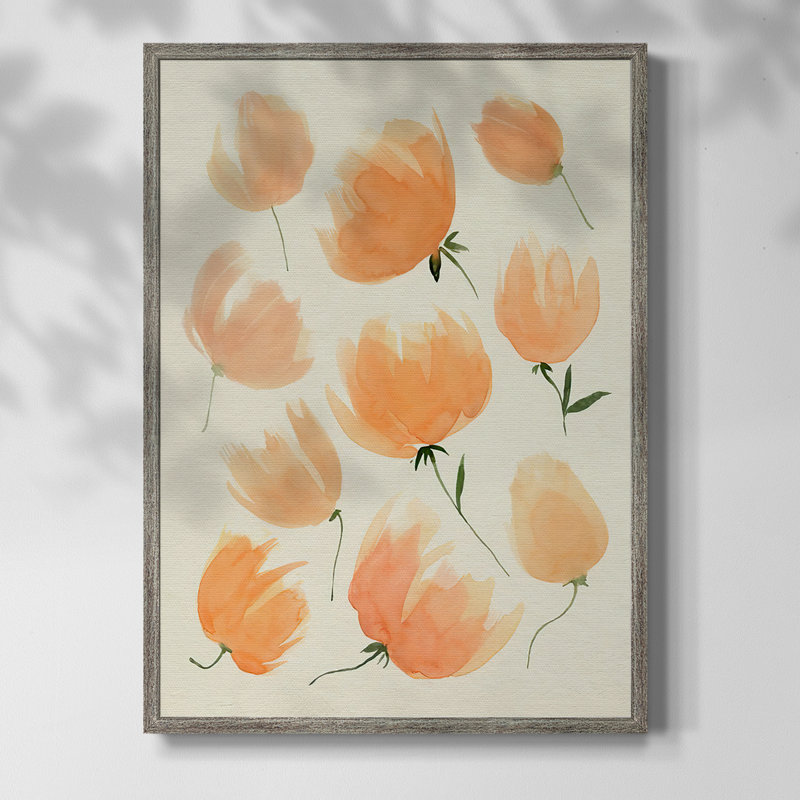 FallenFlowersI Framed Print - Solid Wood, 15" H x 12" W