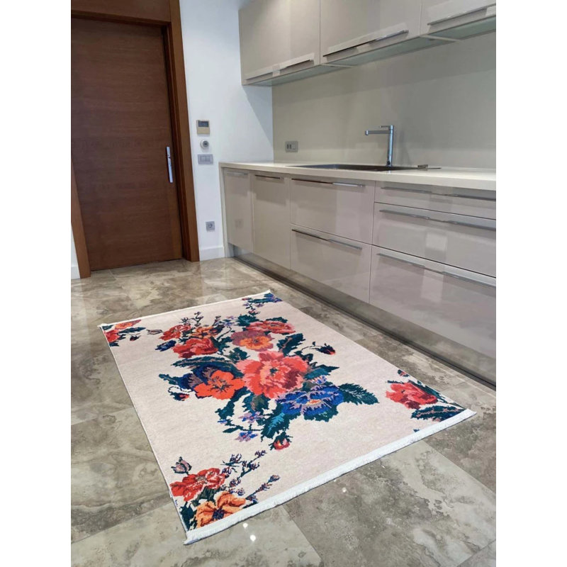 Tapis en coton Landree avec envers antidérapant, Rectangle 3 pi 11 po x 5 pi 11 po