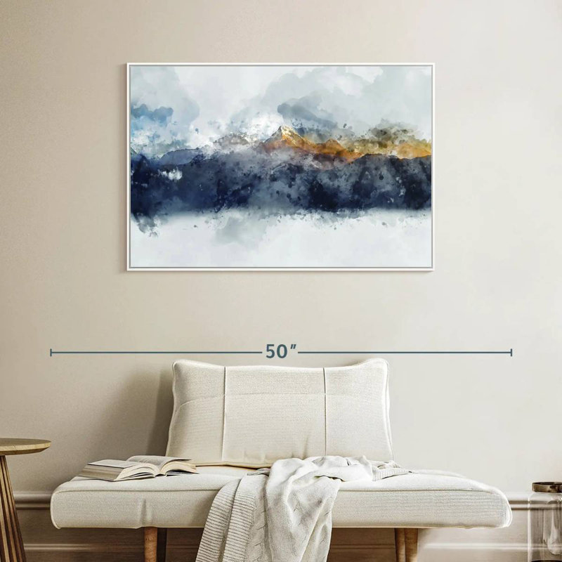 Dreamy Mountains, Floating Frame White, 40" X 27"