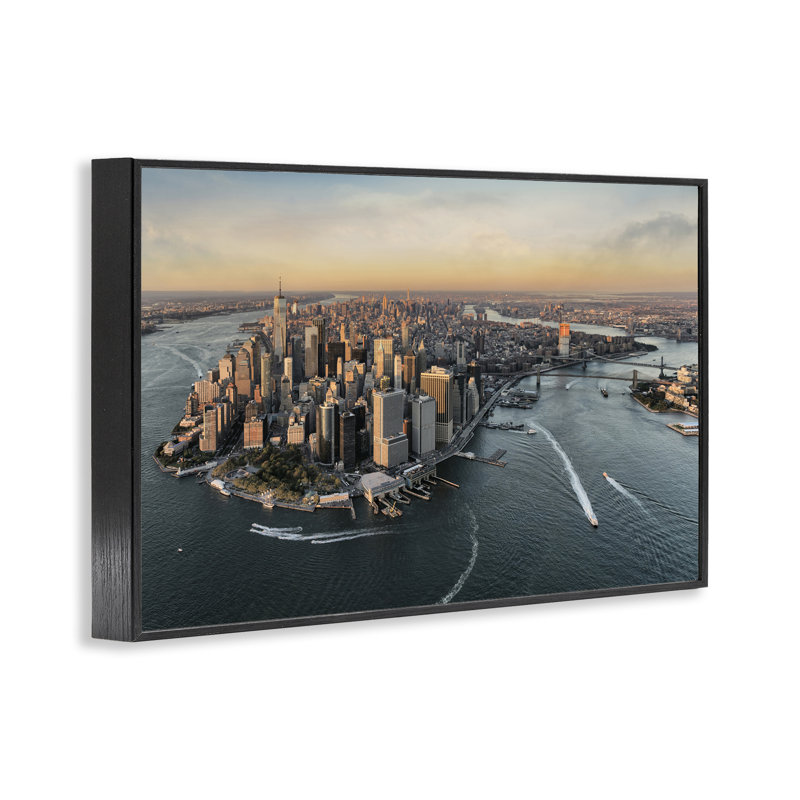 «Manhattan From Above», estampe numérique, conception de Scott Stulberg, 16 x 24, Midnight Black Giclee Framed
