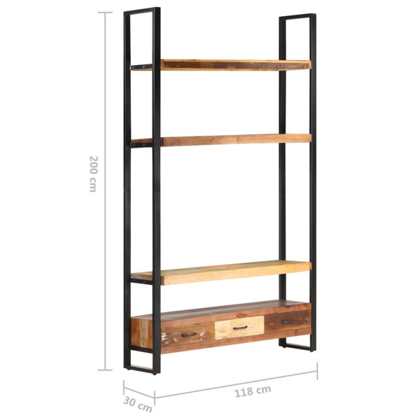 Borough Wharf Clementine 200cm H x 118cm W Iron Standard Bookcase ...