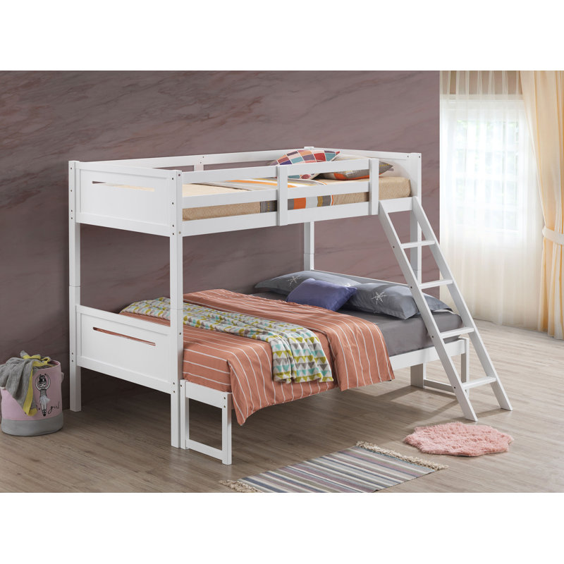 Lit superposé simple au-dessus d'un lit simple Anderson Wood, Lit superposé simple sur simple, Blanc