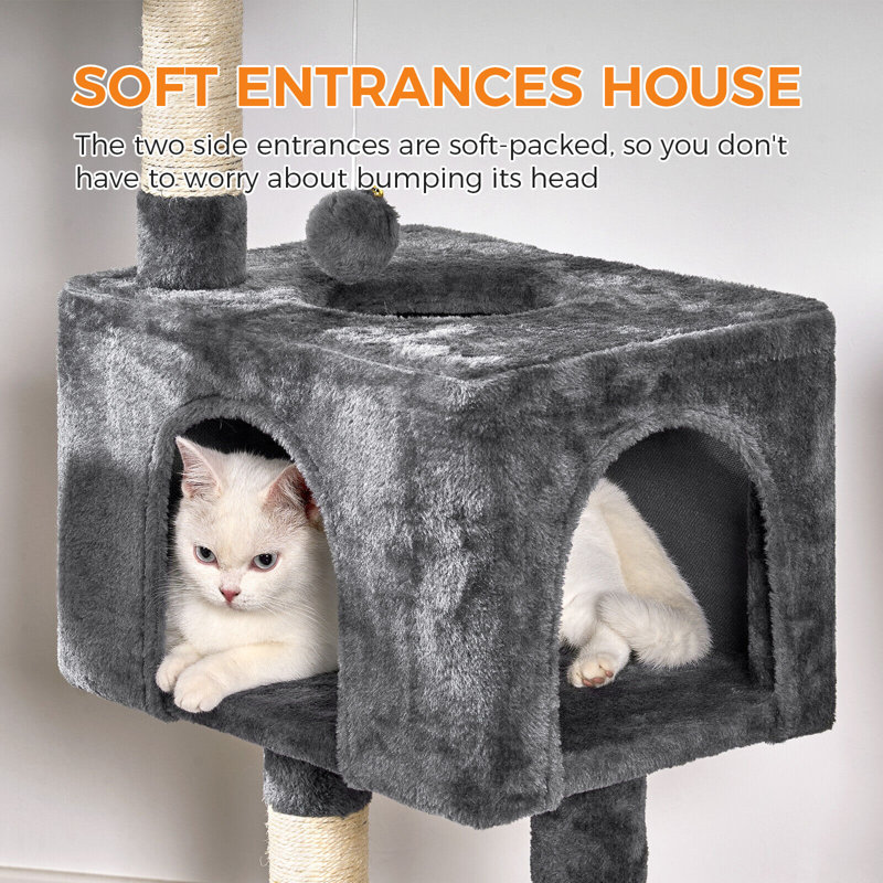 100cm H Cat Tree, Dark Grey
