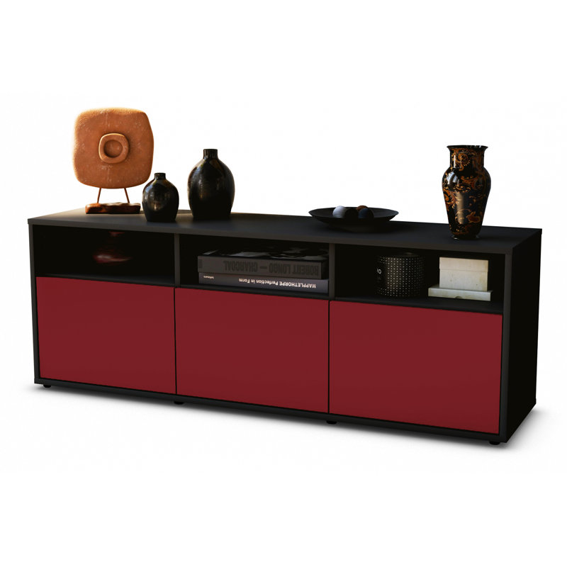 Wylie TV Stand, Red / Matte Anthracite