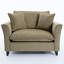 Fauteuil surdimensionné de 46,3 po, tissu chenille, fauteuil confortable et demi-canapé simple avec coussin pour le salon, bureau, vert