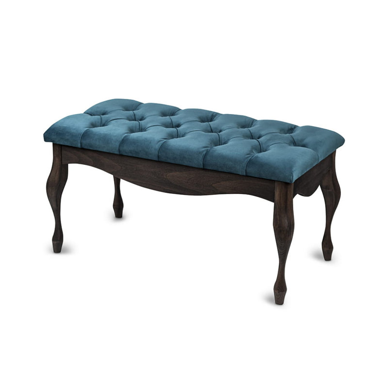 Moorebank 100% Polyester Upholstered Bench, H40 x W120 x D40cm, Green/Wenge