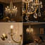 Elegant 6-Light Gold Crystal Chandelier, Adjustable Height Pendant