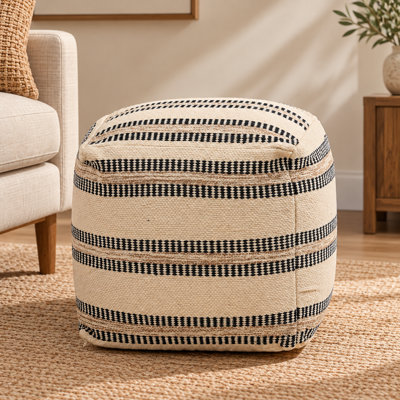 Crafted Pouf 18"x18" - Decorative Pouf for Living Room, Bedroom, & Home Décor
