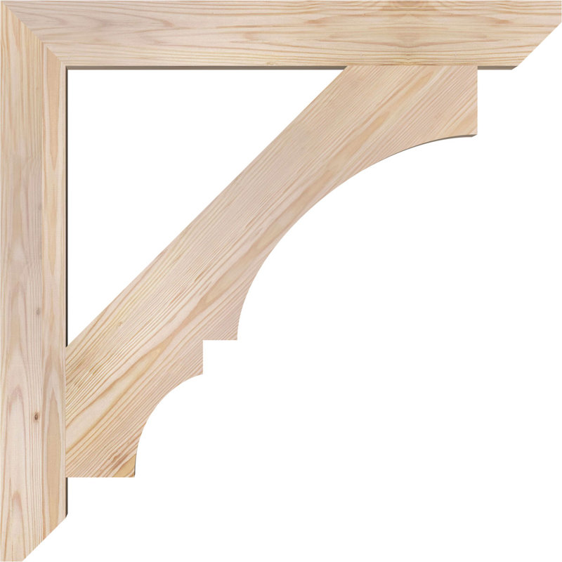 H 6 po x l 40 po x Support en bois / corbeau, H 30 po x l 3,5 po x P 30 po, Lisse, Sapin de Douglas