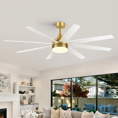 Ventilateur de plafond standard à 8 pales avec télécommande et ensemble d'éclairage Jamii-Leigh inclus