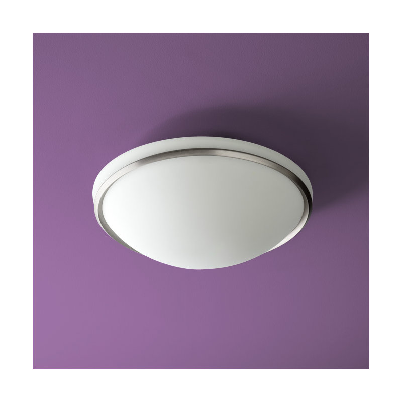 Saturna Acrylic Flush Mount, Satin Nickel