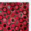 Tapis rouge et noir en cuir de vache hexagonal-1800887387
