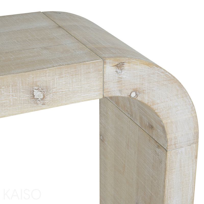 Console de 52 po en bois, bord courbé, texture naturelle pour entrée - standard, Natural, Natural, Natural