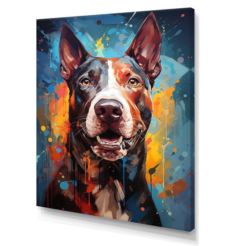 Impression sur toile Bull Terrier Boldness I, H 32 po x l 16 po x P 1 po, Toile tendue