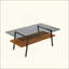 Table basse moderne en verre trempé, table de salon rectangulaire avec pieds en métal robustes et base en panneau de fibres à densité moyenne, table d'appoint minimaliste pour la décoration intérieure