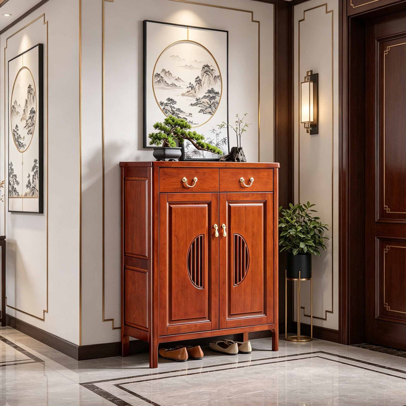 Nouvelle armoire à chaussures de grande capacité de style chinois, Brun