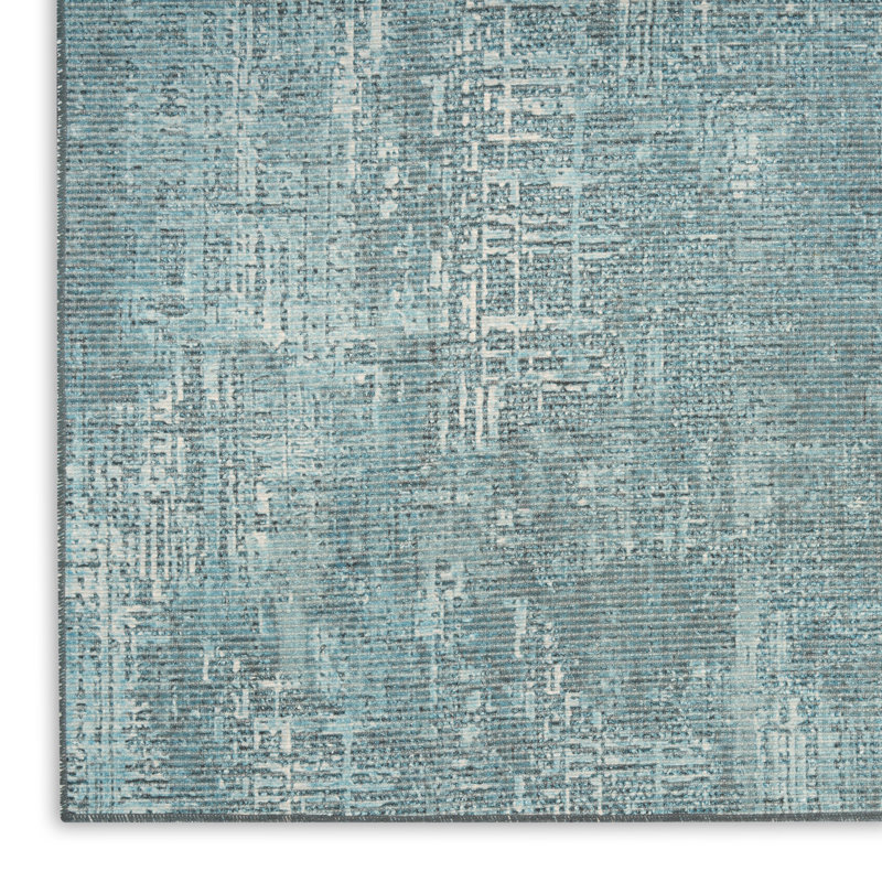 Nourison Botanical Washables 2' x 6' Green Modern Indoor Rug, Runner 2' x 6', Green