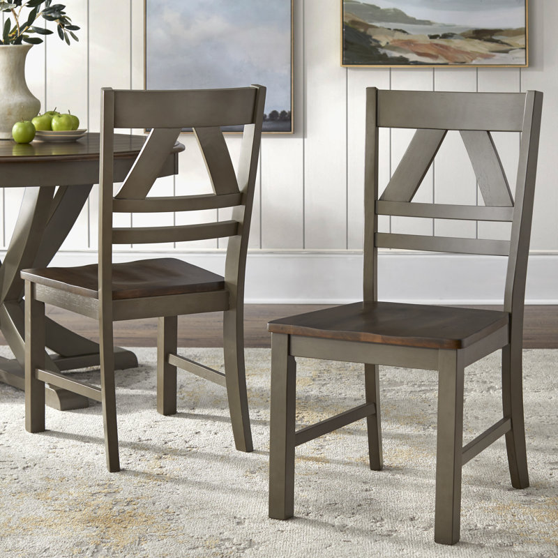 Rivington 5-Piece Solid Wood Pedestal Dining Set , Gray